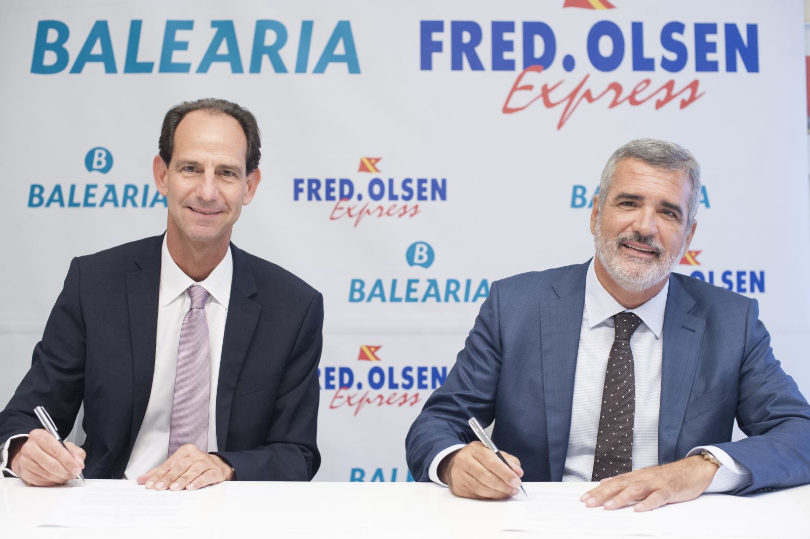 The Managing Director of Fred. Olsen Express, Andrés Marín, and the President of Baleària, Adolfo Utor